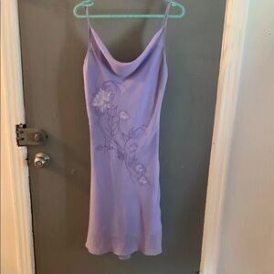 Smart Set vintage Y2K flower fairy midi Purple Dress with cowlneck